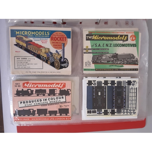 344 - A large collection of vintage Micromodels card kits including approx 42 packs of aircraft, locomotiv... 