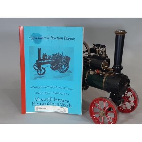 357 - Live steam Agricultural Traction Engine by Maxwell Hemmens Precision Steam Models with green and red... 