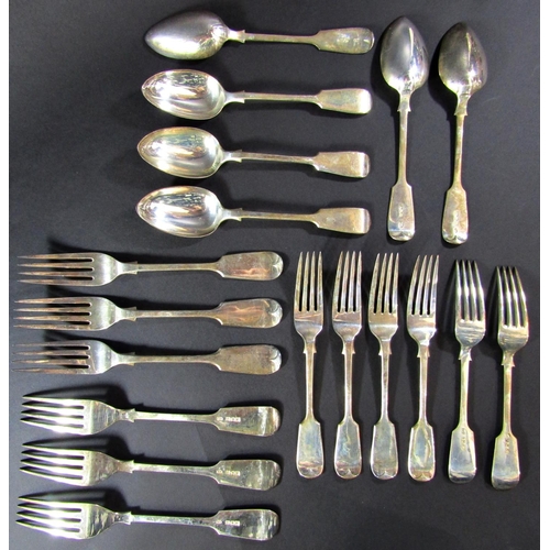 1218 - A Georgian silver spoon, London 1782, maker Richard Crossley, three continental silver spoons and a ... 