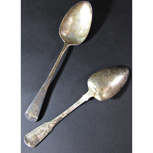 1224 - A Georgian silver serving spoon, London 1813, maker Solomon Houghman, 21cm and another Georgian silv... 