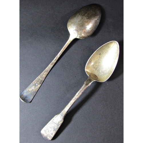 1224 - A Georgian silver serving spoon, London 1813, maker Solomon Houghman, 21cm and another Georgian silv... 