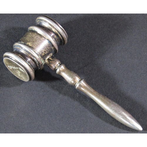 1234 - A silver Sotheby’s 250th Anniversary Year Commemorative Auctioneer’s Gavel, 1744-1994, London 1994, ... 