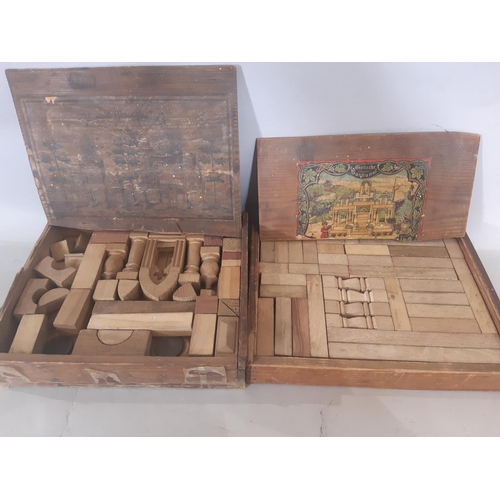 336 - Early 20th century building brick sets; 4 box sets of Lott's Bricks circa 1920 including Box A and B... 