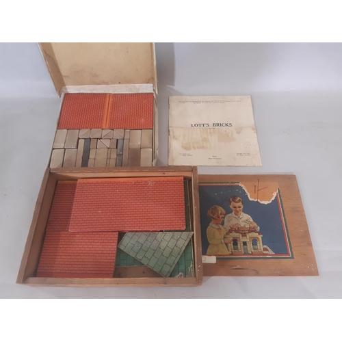 336 - Early 20th century building brick sets; 4 box sets of Lott's Bricks circa 1920 including Box A and B... 