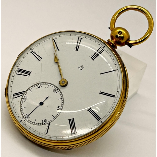 1382 - 18 carat gold pocket watch (including dust plate) by Daniel Burlingham of Peterborough and Lynn, wit... 