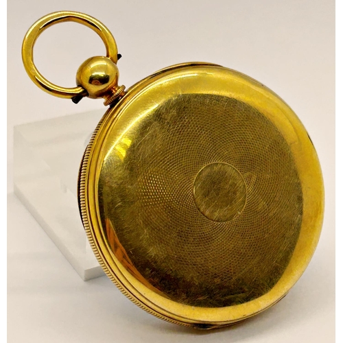 1382 - 18 carat gold pocket watch (including dust plate) by Daniel Burlingham of Peterborough and Lynn, wit... 