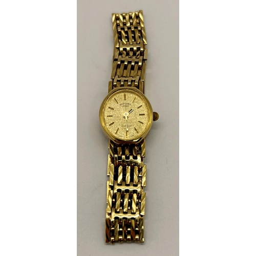 1385 - A ladies Rotary Quartz wristwatch with 9 carat gold casework and bracelet, 16g all in, together with... 