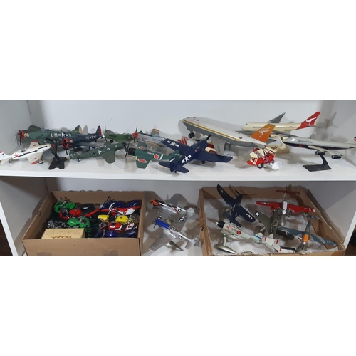 362 - Model aircraft and motorbike collection including 8 WW2 fighter planes by Air Signature, all 1:48sca... 