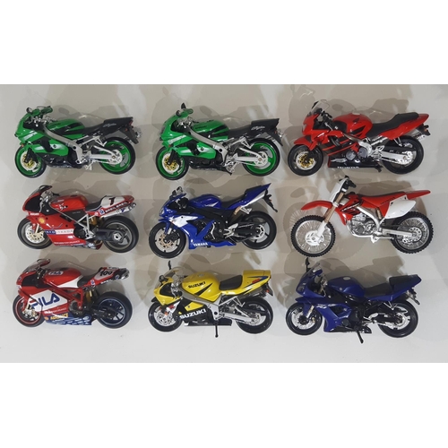 362 - Model aircraft and motorbike collection including 8 WW2 fighter planes by Air Signature, all 1:48sca... 