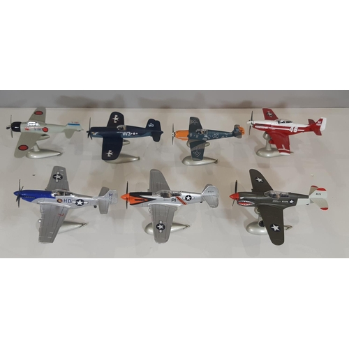 362 - Model aircraft and motorbike collection including 8 WW2 fighter planes by Air Signature, all 1:48sca... 