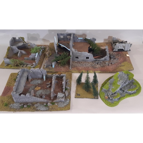 339 - Large quantity of model terrain and scenery building  parts and materials for Warhammer type games (... 