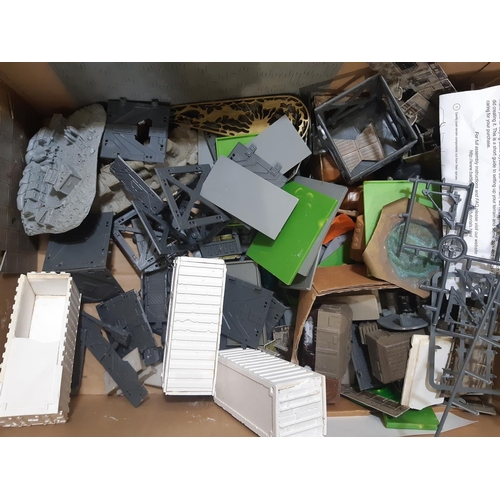 339 - Large quantity of model terrain and scenery building  parts and materials for Warhammer type games (... 