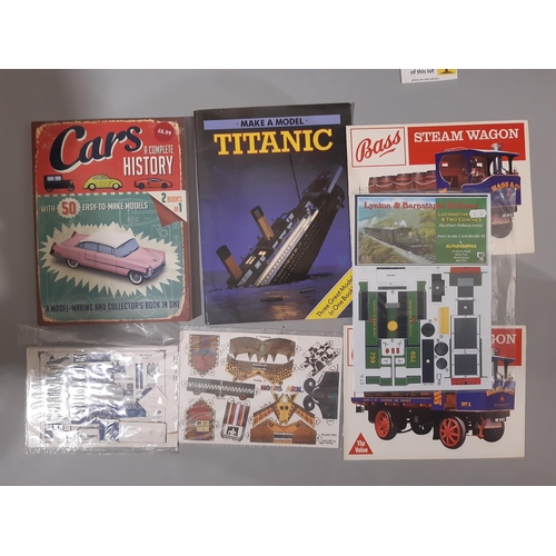 359 - Collection of card modelling kits, mainly vehicles and all un-started including 19 Riko model kits (... 