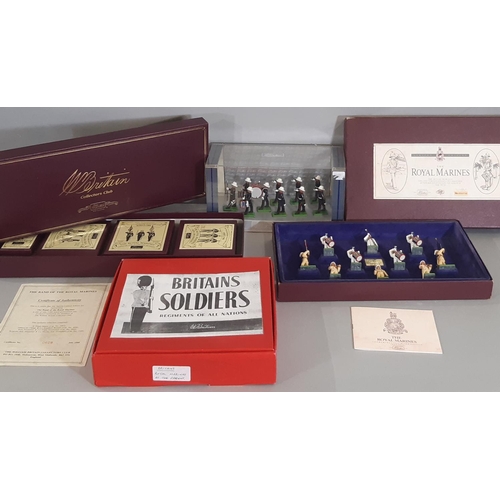 363 - Four sets of Britains Royal Marine soldier figures including ltd. ed. box sets of Tercentenary Celeb... 