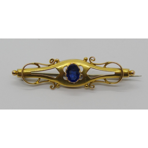 1358 - Collection of jewellery to include an Art Nouveau style 9ct tanzanite brooch, Siam silver pendant wi... 