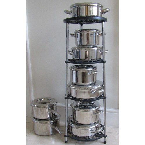 1465 - A set of Aga saucepans and lids to include casseroles and steamer, together with an unrelated coland... 