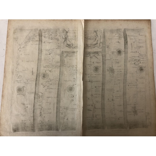 105 - MAP: John Ogilby (1600-1676)  - Plate 54: 'The Road from LONDON to YARMOUTH com Norf', engraving, 35... 