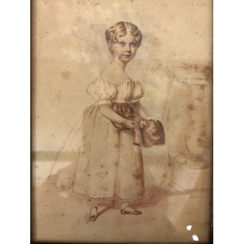 108 - English School, 19th Century - Miniature full-length portrait of Mary Elizabeth Price (née Bliss) (1... 