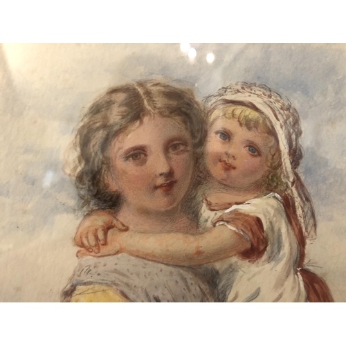 11 - D. Hardy (19th century) - Woman and Child, 1868, watercolour and pencil on paper, attributions to Fr... 