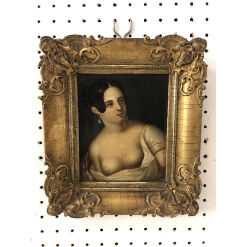 112 - Italian School, 18th/19th Century - Portrait miniature of a lady, oil on tin, 20 x 18 cm (including ... 