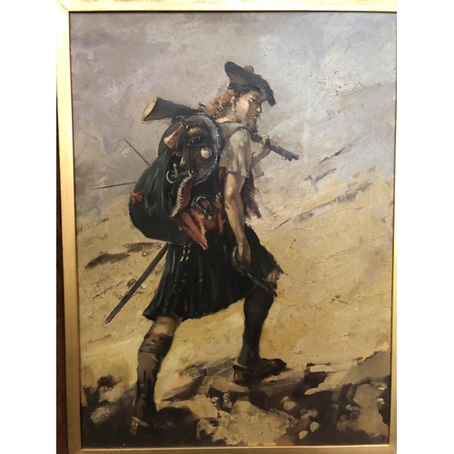 115 - Ray Furness - Highlander, oil on canvas, unsigned, 48 x 34 cm, oak framed with gilt slip