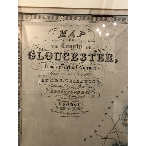 12 - TWO HAND-COLOURED MAPS: GLOUCESTER AND LANCASHIRE. J. & C. Walker - 'Map of the County of Gloucester... 