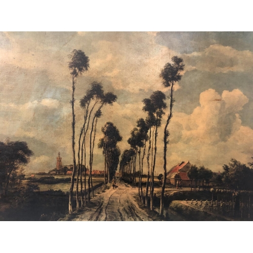 140 - 20th century oleograph print of landscape painting, 72 x 51 cm, gilt frame