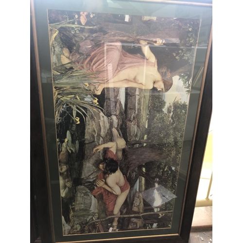 143 - FOUR FRAMED PRINTS: After J. W. Waterhouse - 'Echo and Narcissus', and 'The Mermaid'; Eric Richard S... 