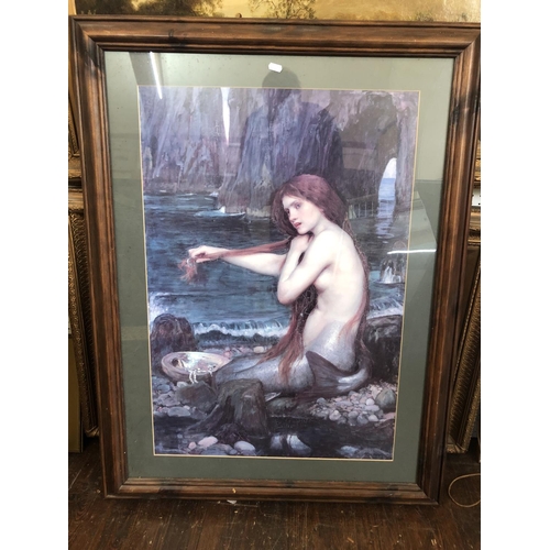 143 - FOUR FRAMED PRINTS: After J. W. Waterhouse - 'Echo and Narcissus', and 'The Mermaid'; Eric Richard S... 