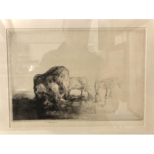 22 - EDMUND BLAMPIED (1886-1966) - 'A Jersey Shore', drypoint etching, signed and marked 'B.' below, 19 x... 