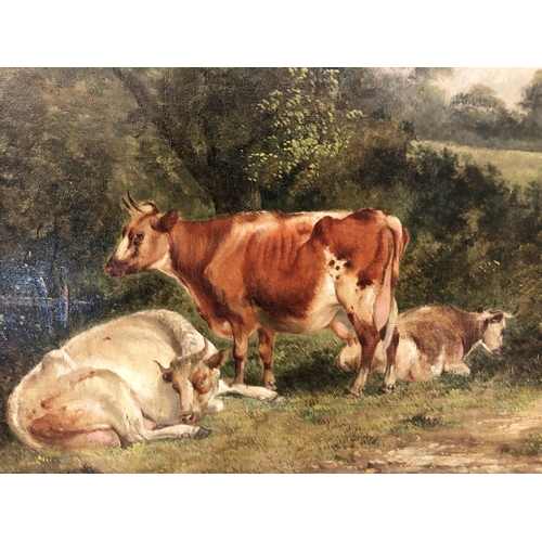 34 - James Doubting (1841-1904) - 'A Rural Corner', oil on canvas, signed lower left, in ornately moulded... 