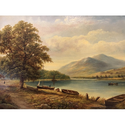 35 - Henry Harris (1852-1926) - 'Loch Lomond', oil on canvas, signed lower left, titled in pencil verso, ... 