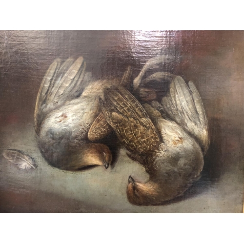 4 - Attributed to Frank A. Brace - Brace of Partridge, oil on canvas, unsigned, artist's name inscribed ... 