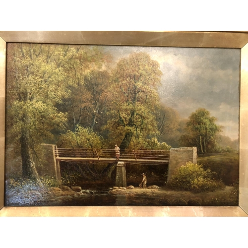 40 - George Harris (1855-1936) - Two Country Bridge Scenes, oil on board, one signed lower right, the oth... 