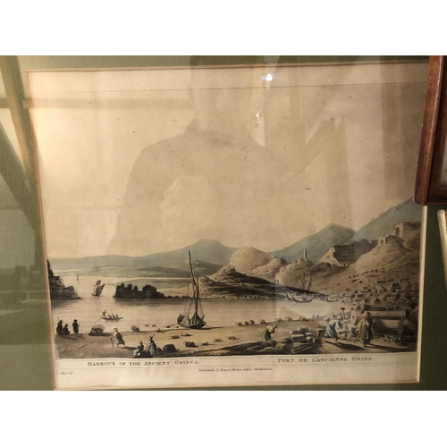 60 - SEVEN FRAMED PRINTS AND PAINTINGS: 19th Century Watercolour - men fishing, unsigned; W. R. Chapman -... 