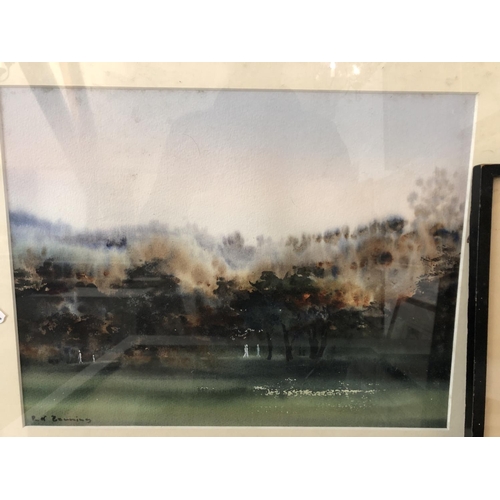 73 - NINE FRAMED WORKS: R. Davies - Coastal Scene, drypoint etching, signed in pencil lower right; G. Mal... 