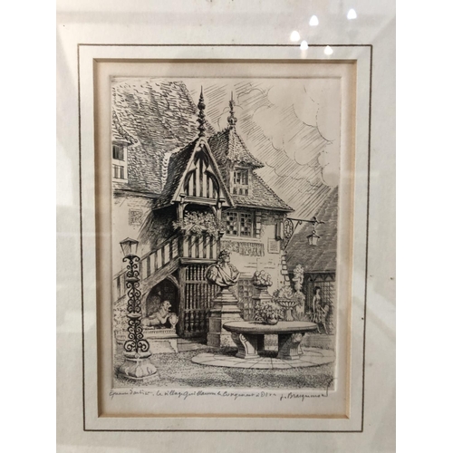 83 - FOUR FRAMED WORKS: Edna de Maurice - 'Tetbury in The Cotswolds', 1984, pen and watercolour, signed l... 