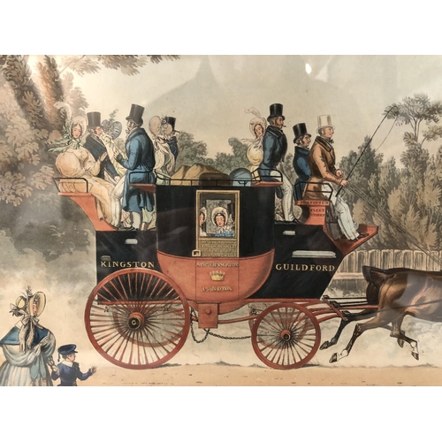 90 - Charles Hunt (1803-1877) - 'The Red Rover, Southampton Coach' (after James Pollard), hand-coloured a... 