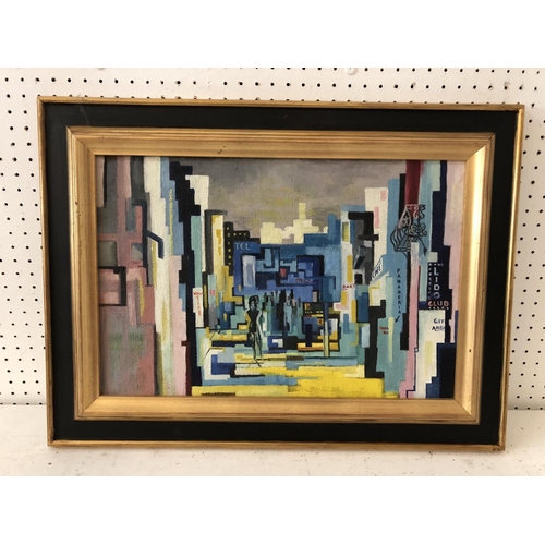 95 - 'A Street in Lloret de Mar', 1959, unsigned, oil on canvas, title and date inscribed in stretcher ve... 