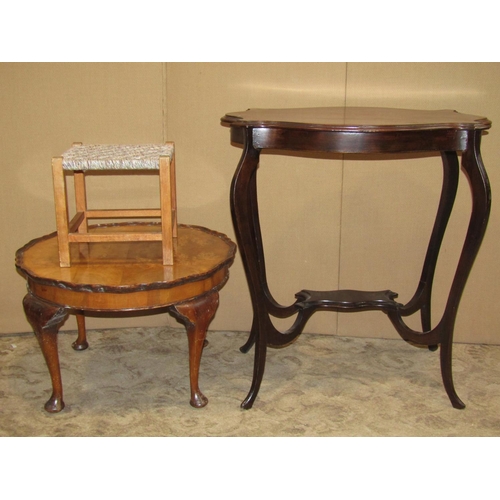 2151 - A collection of miscellaneous furniture to include a small inlaid Edwardian mahogany side cabinet, f... 