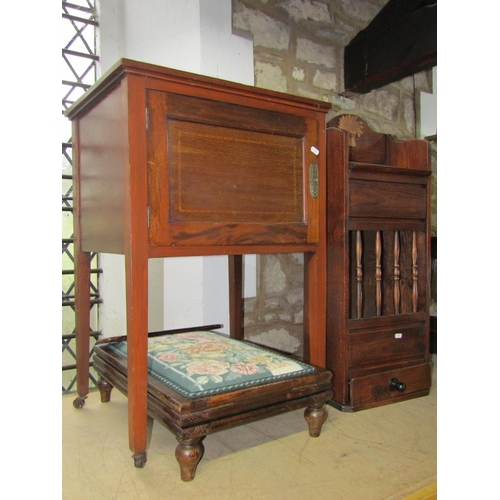 2151 - A collection of miscellaneous furniture to include a small inlaid Edwardian mahogany side cabinet, f... 