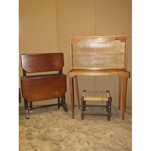 2151 - A collection of miscellaneous furniture to include a small inlaid Edwardian mahogany side cabinet, f... 