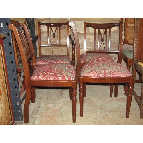 2154 - A set of six (4+2) reproduction regency style dining chairs with drop in upholstered seats