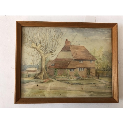 139 - GROUP OF PAINTINGS AND A TAPESTRY: 'The Old Farmhouse, Speldhurst, 1939-1946', needlepoint, 62 x 72 ... 