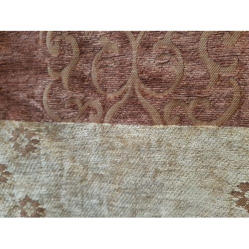 1649 - Large irregular shaped single heavy curtain in soft brown/ gold chenille with attractive reverse sid... 