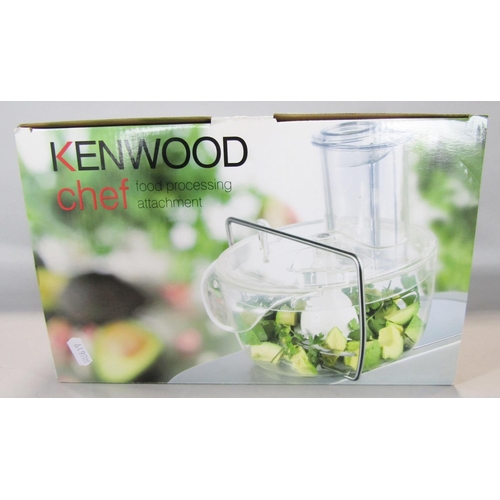 1464 - A Kenwood Chef food mixer and the Kenwood Chef food processor attachment, an assortment of blades, w... 