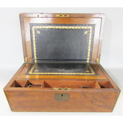 1471 - A 19th century mahogany brass bound military stationery box, two further mahogany 19th century stati... 