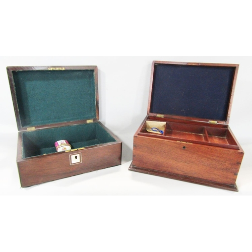 1471 - A 19th century mahogany brass bound military stationery box, two further mahogany 19th century stati... 