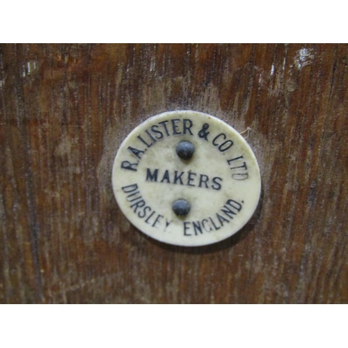 2205 - R A Lister & Co Ltd coopered oak and brass banded jardinière and stand, together with a small oak fl... 