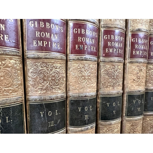 184 - Edward Gibbon - The History of the Decline and Fall of the Roman Empire, eight leather bound volumes... 